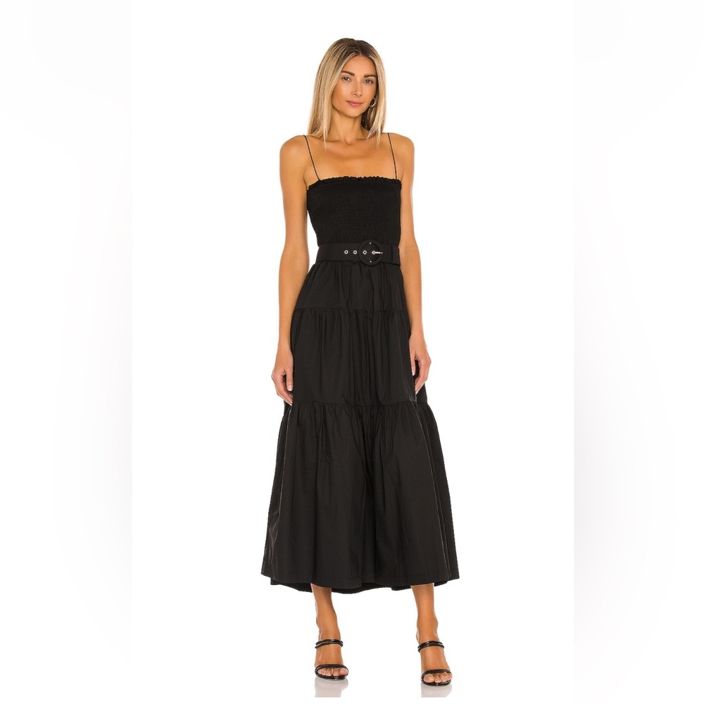 L'Academie The Nour Midi Dress with detachable Buckle Belt